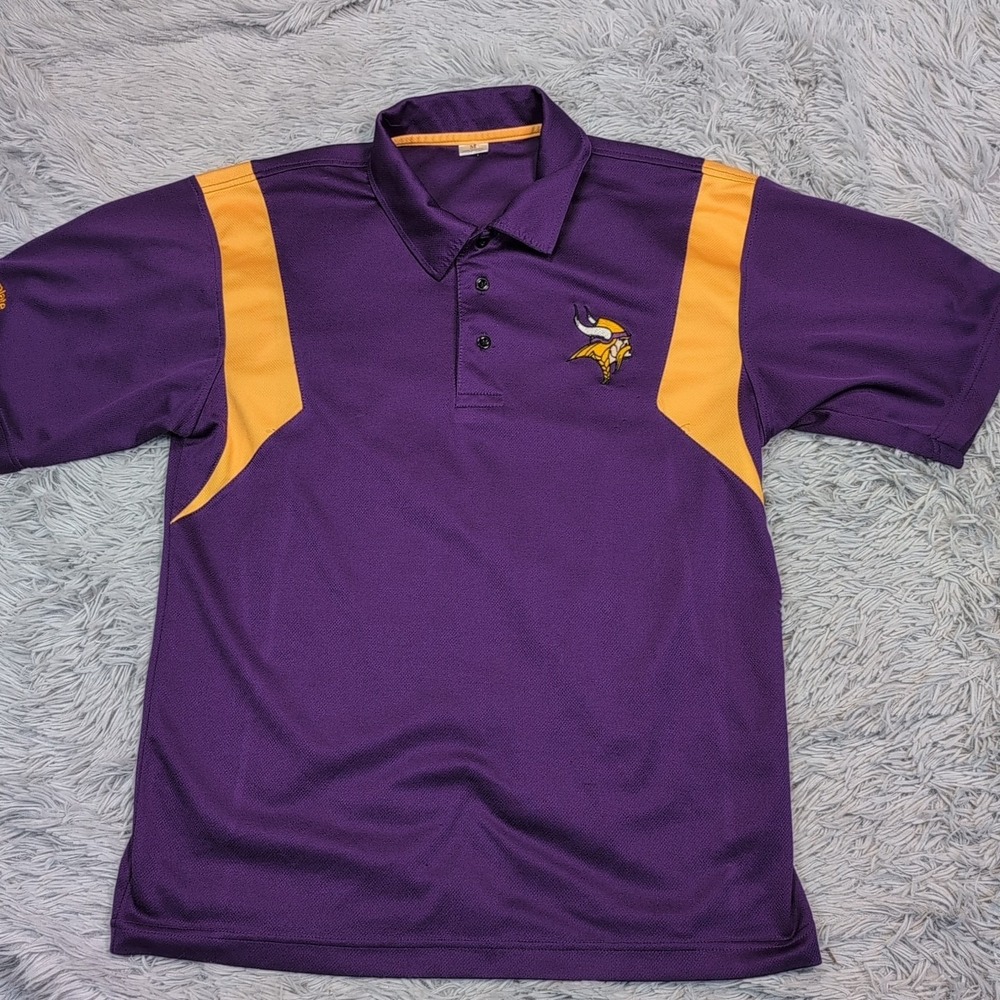 Minnesota Vikings Shirt Mens M Purple Polo Football‎ NFL Casual Comfort Athletic